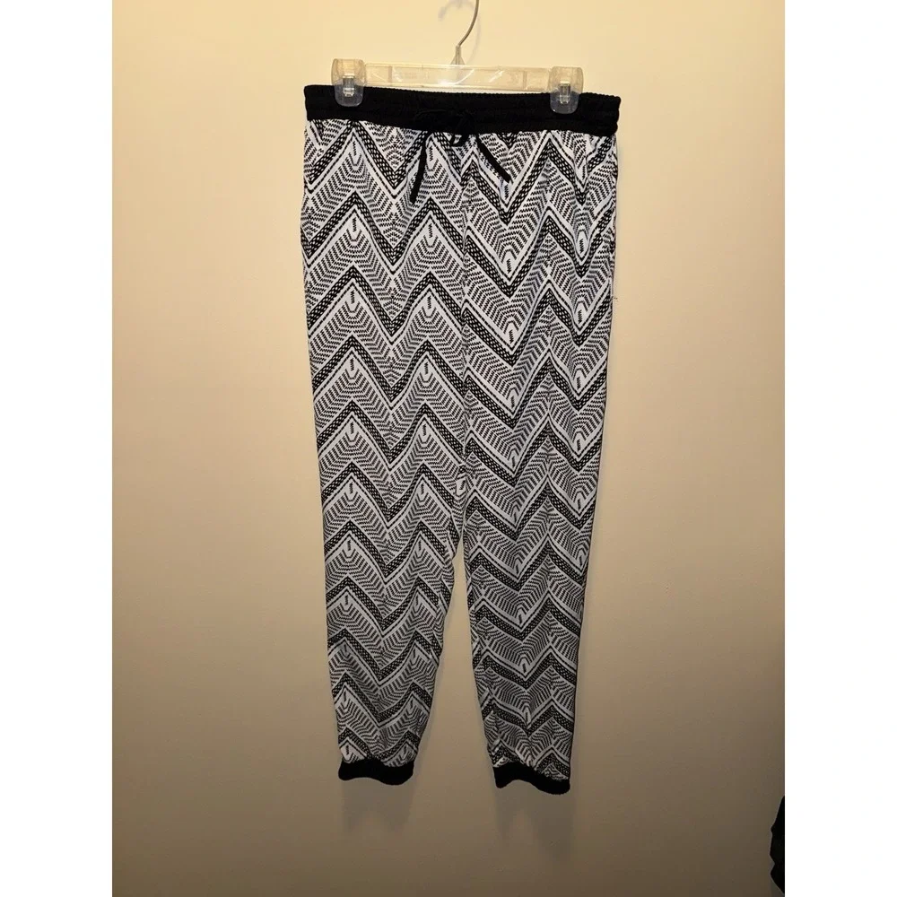 Jogger Style Pants Black White Design Size Large Rue21 Summer Casual - Picture 7 of 7